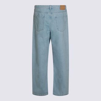 Maison Kitsun&eacute; Mens Jeans Light Washed Indigo _100 % Co