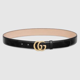 Gucci GG Marmont Belt, Black, Leather