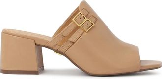 Kazar Sage Heeled Mules - Dames - Muiltjes - Beige - 38 EU - Leer - Schoenen