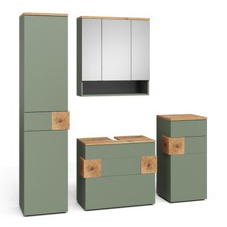 Vicco Conjunto De Muebles De Ba&ntilde;o Eden, Verde, 4 Partes, Vicco