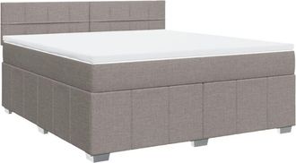 vidaXL Vidaxl - Cama Box Spring Con Colch&oacute;n Tela Gris Taupe 180x200 Cm