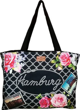 Robin Ruth Hamburg Canvas Shoulder Bag in Black (Dimensions: L x H x D) 36 x 28 x 11 cm