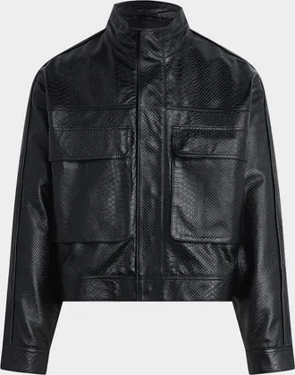 Hudson Men & apos;s Leather Stand-Collar Jacket