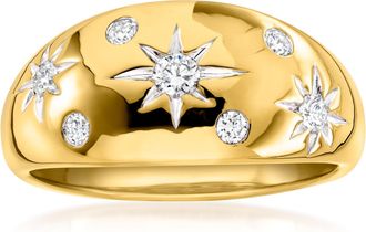Ross-Simons Scattered Lab-Grown Diamond Star Ring in 18kt Gold Over Sterling