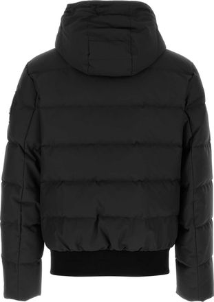 Moose Knuckles Mens Bomber Down Jacket Black Polyester
