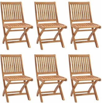 vidaXL Vidaxl - Folding Garden Chairs 6 pcs Solid Teak Wood