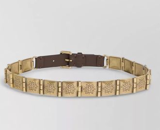 Etro belt slim metal buckle adjustable engraved