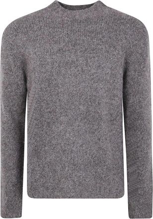 Emporio Armani Mock Neck Gebreide Trui - Heren - Ronde hals truien - Grijs - XL - Truien & Vesten