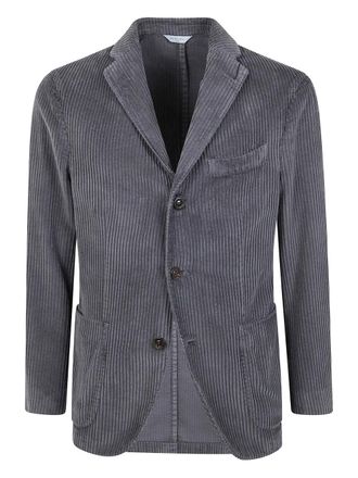Boglioli corduroy-texture single-breasted blazer - men - Cotton - 50 - Grey