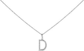 House of Brilliance Sterling Silver Diamond Accent A-Z Initial Pendant Necklace in Sterling Silver |D at Nordstrom