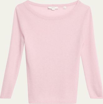 Vince Boat-Neck Cashmere-Silk Top