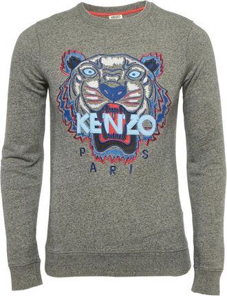 Kenzo T-shirt met Tiger-borduurwerk en ronde hals - Grijs