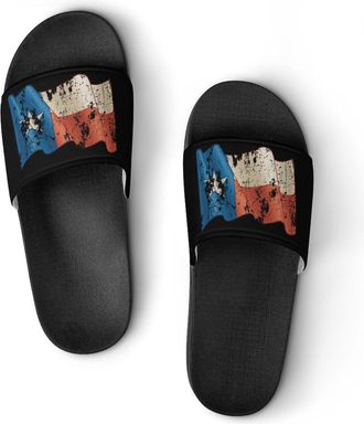 Generic Vintage Texas Flag Shower Shoes Slipper for Women Men Beach Slippers Quick Drying Non Slip Open-Toe Sandals