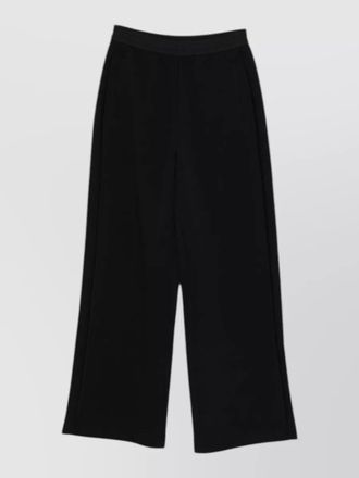 Emporio Armani wide leg cotton trousers elastic waistband