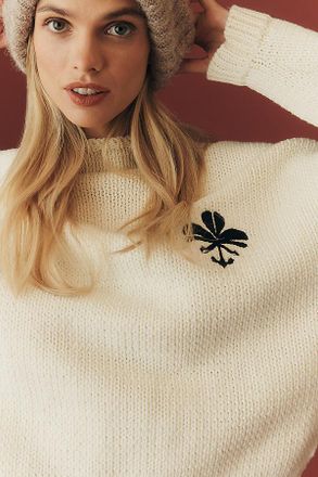 Maeve Embroidered Turtleneck Sweater