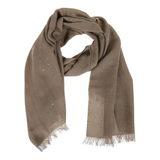PESERICO Stola con Paillettes Twill di Cotone - female - Peserico - Scarves - Brown - ONE SIZE - Accessories