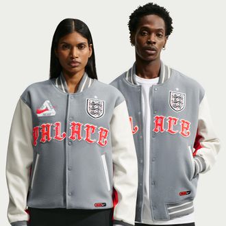 Nike Mens England x Palace Varsity Jacket in Grey | IM6636-065