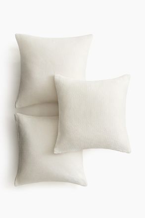 H&M 3er-Pack Kissenh&uuml;llen aus Strukturstoff - Weiss