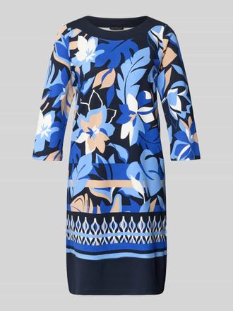 Betty Barclay Knielanges Kleid aus Viskose-Mix im Allover-Look in Royal, Gr&ouml;&szlig;e 36