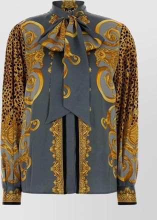 Versace silk shirt with bow and long sleeves