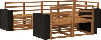 vidaXL Conjunto De Sof&aacute;s De Exterior 7 Uds. Natural Poli&eacute;ster Vidaxl