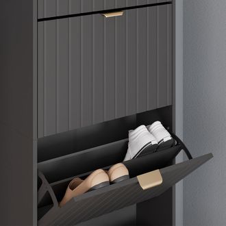 Vicco Zapatera Helge, Negro, 60 X 166.7 Cm 4 Compartimentos