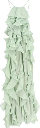 Actualee Abito Lungo Arricciato - - Dresses - Donna - Verde - S
