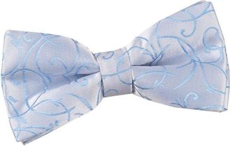 DQT Woven Swirl Floral Wedding Pre-Tied Bow Tie for Men in Baby Blue