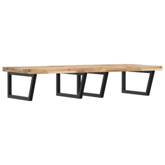 Berkfield Home Basin Shelf Wall Mounted Steel & Solid Wood Acacia in Brown