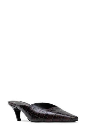 Black Suede Studio Logan Kitten Heel Mule in Dark Brown at Nordstrom, Size 9Us