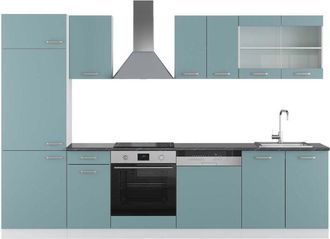 Vicco Mueble De Cocina R-line, Azul-gris-blanco, 300 Cm, Et Antracita
