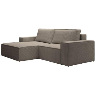 Vente-Unique Vente-unique - Piccolo divano letto angolo a sinistra in Velluto a coste tortora - amelia