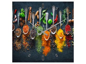 Schubiger M&ouml;bel Glas-Wanduhr Gew&uuml;rze