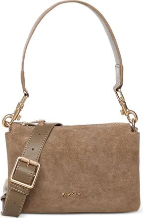 Francesco Biasia Borsa a spalla in pelle scamosciata - Toni neutri