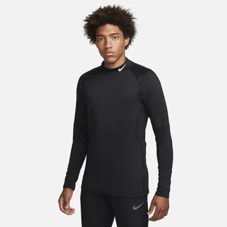 Nike Mens Nike Pro Dri-FIT Warm Long-Sleeve Fitness Mock in Black | FB8515-010