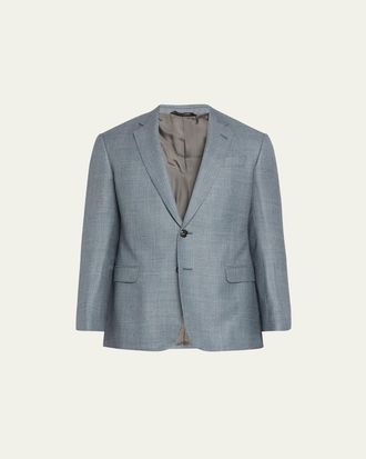 Giorgio Armani Mens Textured Wool-Blend Dinner Jacket