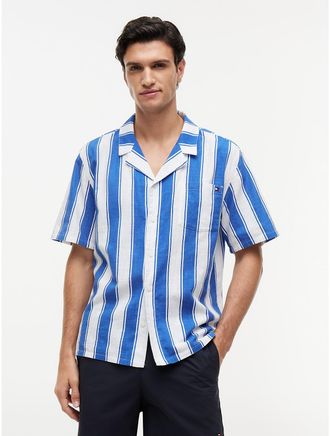 Tommy Hilfiger Mens Lightweight Cabana Shirt - Blue - XL