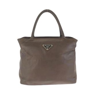 Prada Pre-owned Tote Bags, female, Brown, Size: ONE SIZE Pre-owned Leather Tote Bag