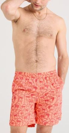 Saxx Go Coastal 7-Inch Volley Swim Trunks in Parrot Party-Coral at Nordstrom Rack, Size Xx-Large