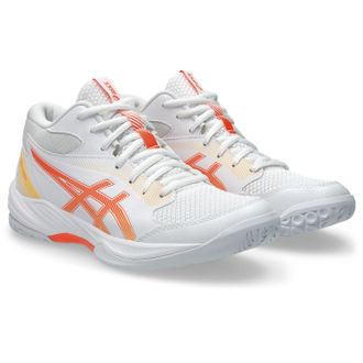Asics Hallenschuh ASICS GEL-TASK MT 4, Damen, Gr. 43,5, weiss (wei&szlig;, vivid coral), Synthetik, Schuhe Hallenschuh