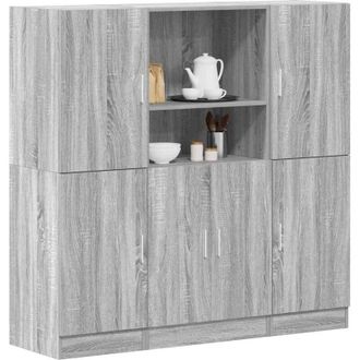 vidaXL Vidaxl - Set De Muebles De Cocina 3 Pzas Madera Ingenier&iacute;a Gris Sonoma