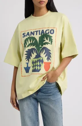 Topshop Santiago Oversize Graphic T-Shirt in Lgreen at Nordstrom, Size X-Small