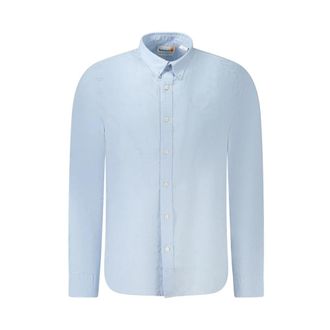 Timberland Cotton Shirt - Heren - Casual Overhemden - Blauw - M - Katoen - Overhemden