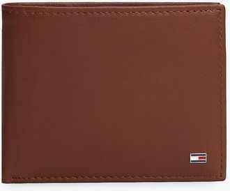 Tommy Hilfiger Mens Pebbled Leather Bifold Wallet - Brown
