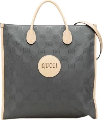 Gucci Pre-owned Tote Bags, female, Gray, Size: ONE SIZE Pre-owned Vintage Nylon Tote