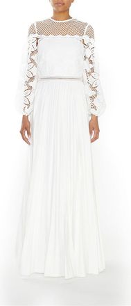 True Decadence Womens Wrap Crew Neck Long Sleeve Maxi Dress in White - Size 8 UK