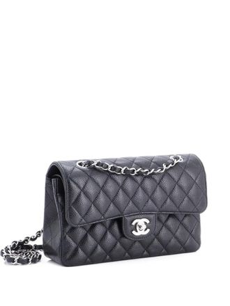 Chanel Classic Double Flap Bag Quilted Caviar Small shoulder bag - women - Calf Leather - One Size - Black