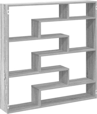 vidaXL Wall Cube Shelf 7 Compartments Grey Sonoma Engineered Wood vidaXL