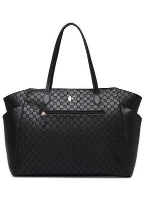 Elle Compass 32L Vegan Leather Monogram Weekender Duffel Bag in Black at Nordstrom