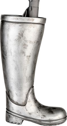 Casablanca Design Schirmständer »Regenschirmständer Stiefel, silber« für Regenschirme, Höhe 45 cm, Gummistiefel-Form, aus Keramik